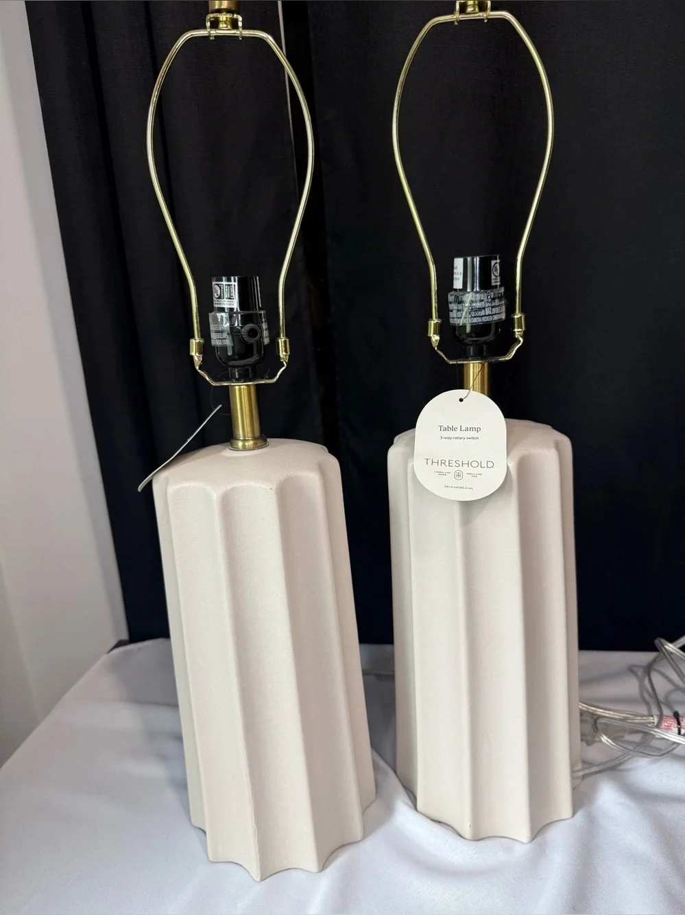 Threshold Sculpted 24 1/2” Ceramic Table Lamps (Set of 2) NWT - No Shades